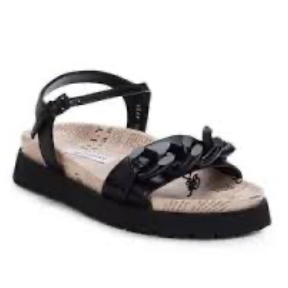 John Galliano Newspaper leather platform sandals